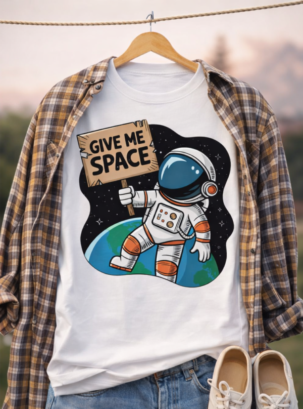 Lunar Mood – Astronaut Sign Tee (White)